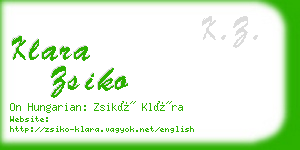 klara zsiko business card